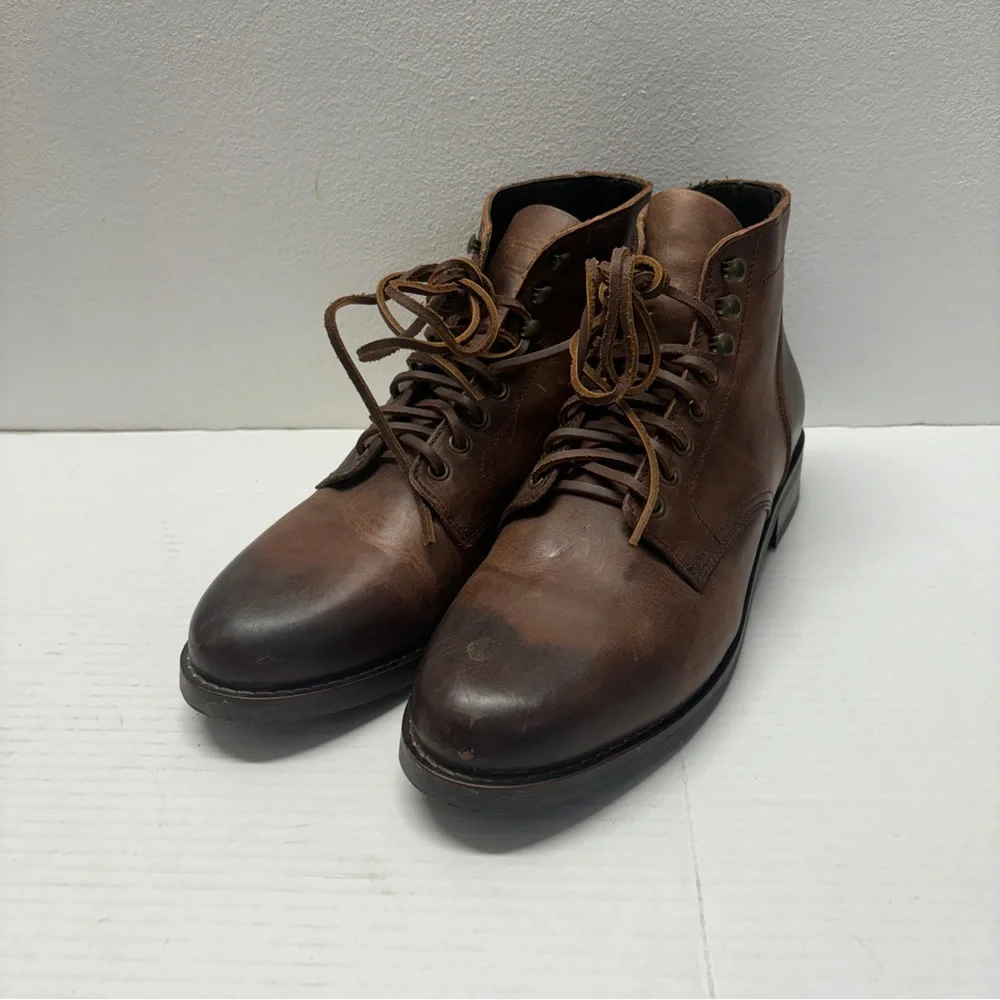 NWOT Rhodes Footwear The Dean Boot Leather Lace Up Brown Sz 9